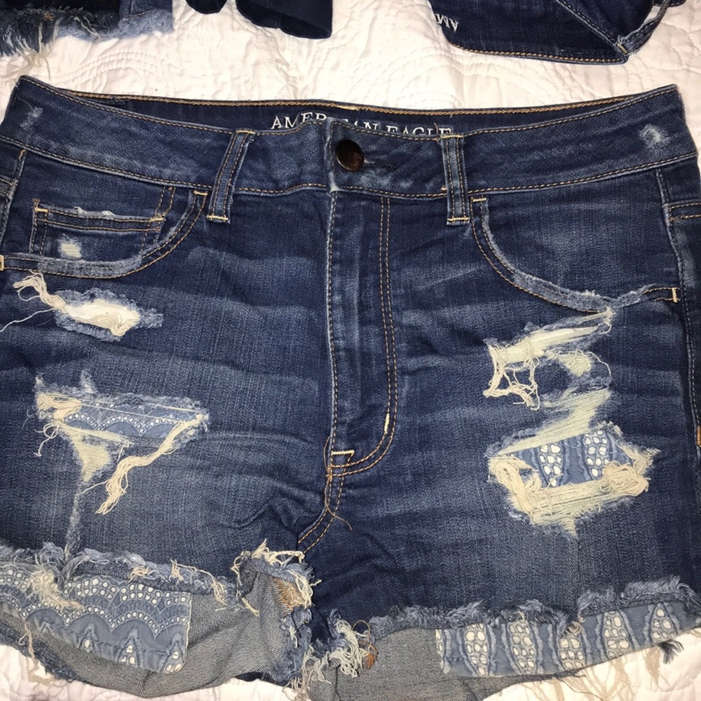 dark wash jean shorts